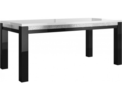 Table à manger 160cm noire et blanche cristaux WAREMME