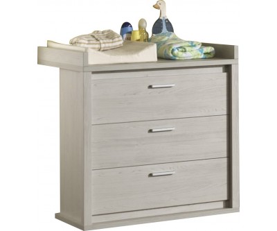 Commode à langer 3 tiroirs contemporaine coloris gris NOE