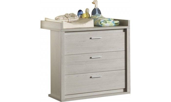 Commode à langer 3 tiroirs contemporaine coloris gris NOE