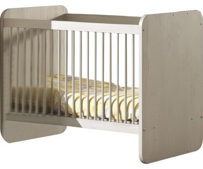 Lit bébé évolutif contemporain coloris gris NOE