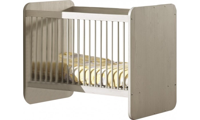 Lit bébé évolutif contemporain coloris gris NOE