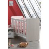 Lit bébé évolutif contemporain coloris chêne beige/blanc Yello