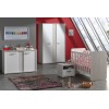 Lit bébé évolutif contemporain coloris chêne beige/blanc Yello