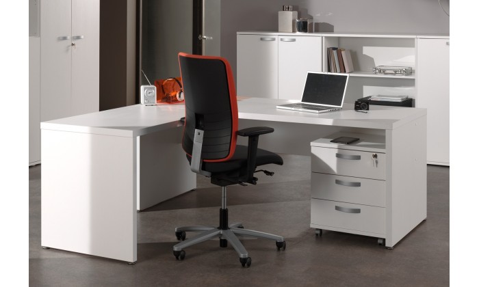 Bureau d'angle contemporain blanc Octavia-140