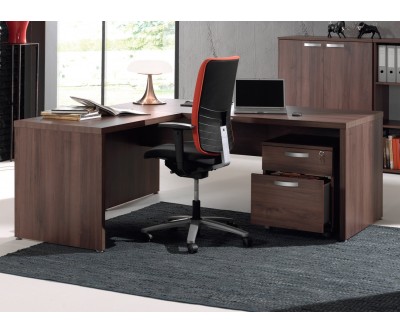 Bureau d'angle contemporain coloris noyer Rosana-140