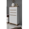 Meuble de rangement contemporain chêne/blanc veiné mat Mélanie