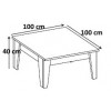 Table basse contemporaine chêne/blanc veiné mat Melanie