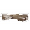 Canapé d'angle design panoramique confortable haut de gamme cuir look cream ELEVANTO