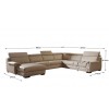 Canapé d'angle design panoramique confortable haut de gamme cuir look cream ELEVANTO