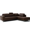 Canapé d'angle design confortable haut de gamme cuir look brun TESLA