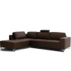 Canapé d'angle design confortable haut de gamme cuir look brun TESLA