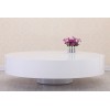 Table basse design 110 cm ronde blanc laqué laquée BELIUS