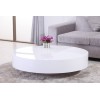 Table basse design 110 cm ronde blanc laqué laquée BELIUS