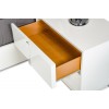 Chevet design 2 tiroir blanc laqué et chromé qualité supérieure STARLA