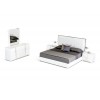 Chevet design 2 tiroir blanc laqué et chromé qualité supérieure STARLA