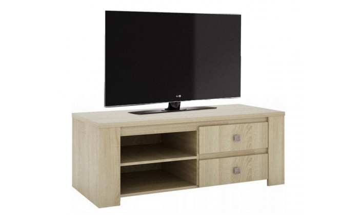 Meuble TV 120 cm contemporain chêne clair MIRAGE