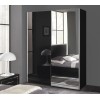 Armoire à coulissantes garde-robe design 180 cm noir laqué qualité italien SEVILLA