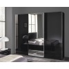 Armoire à coulissantes garde-robes design 225cm noir laqué qualité italien SEVILLA