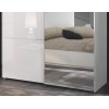 Armoire à coulissantes  180 cm design blanc laqué ligne chrome qualité italien AMARIO