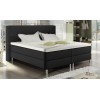 Sommier tapissier- boxspring fixe literie 140 x 200 cm moderne en eco cuir noir FLORENCE