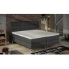 Sommier tapissier lit boxspring fixe140 x 200 cm sommier et matelas à ressorts en tissu gris PALACIO