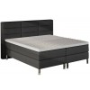 Sommier tapissier lit boxspring fixe140 x 200 cm sommier et matelas à ressorts en tissu gris PALACIO