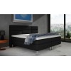 Sommier tapissier lit boxspring fixe140 x 200 cm sommier et matelas à ressorts en tissu noir PALACIO