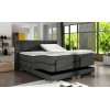 Lit boxspring electrique 160 x 200 cm en tissu gris lux bed pas cher spring box premium PRESTIGE