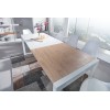 Table à manger X7 135-175-215cm blanc - chêne