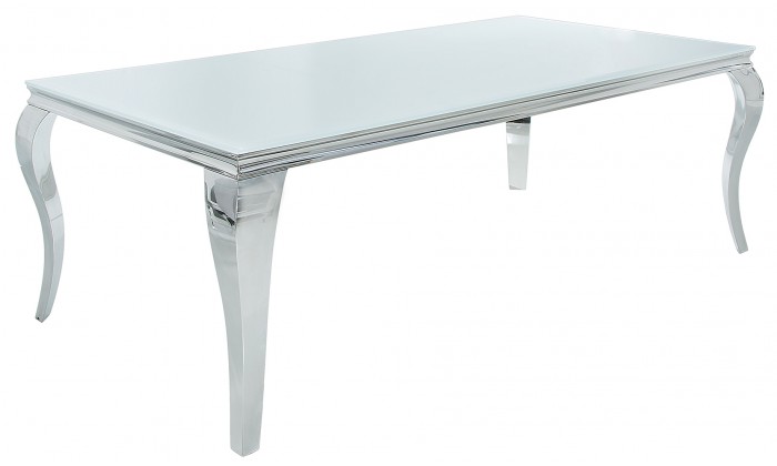 Table à manger baroque moderne 200cm argent blanc