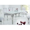 Table à manger baroque moderne 200cm argent blanc