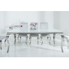 Table à manger baroque moderne 200cm argent blanc