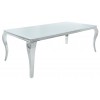 Table à manger baroque moderne 200cm argent blanc