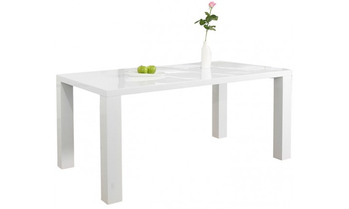 Table à manger Lucente blanc brillant 160cm