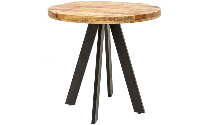 Table à manger Iron Craft 80cm ronde mangue naturelle