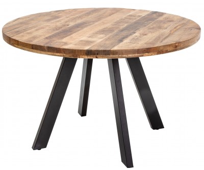 Table à manger Iron Craft 120cm ronde mangue naturelle