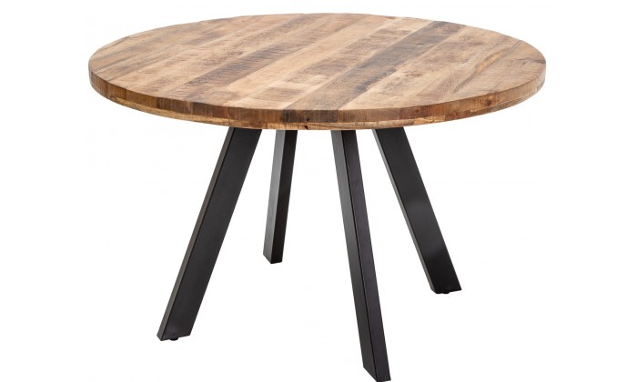 Table à manger Iron Craft 120cm ronde mangue naturelle