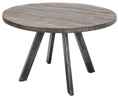 Table à manger Iron Craft 120cm ronde gris mangue