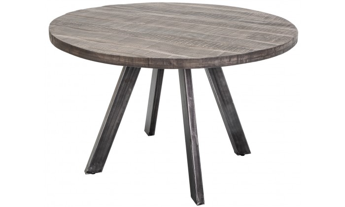 Table à manger Iron Craft 120cm ronde gris mangue