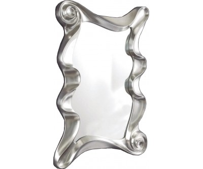 Miroir rectangulaire cadre vague 160cm Wavy argent