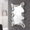 Miroir rectangulaire cadre vague 160cm Wavy argent