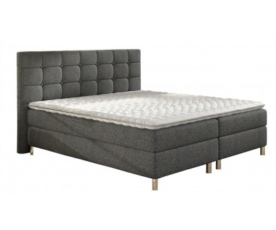 Sommier tapissier- boxspring fixe literie 160 x 200 cm moderne en tissu gris PARMENI