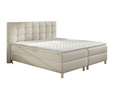 Sommier tapissier- boxspring fixe literie 160 x 200 cm moderne en tissu beige PARMENI