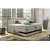 Lit boxspring electrique 160 x 200 cm en tissu beige lux bed pas cher spring box premium PRESTIGE