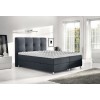 Sommier tapissier- boxspring avec coffre et literie 140 x 200 cm moderne en tissu gris ROSINA