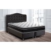 Lit boxspring completé avec grande coffre rangement coloris noir TAMPALUX