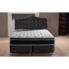 Lit boxspring completé avec grande coffre rangement coloris noir TAMPALUX