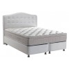 Lit boxspring completé avec grande coffre rangement coloris blanc TAMPALUX