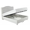 Lit boxspring completé avec grande coffre rangement coloris blanc TAMPALUX