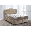 Lit boxspring completé avec grande coffre rangement coloris noir TAMPALUX